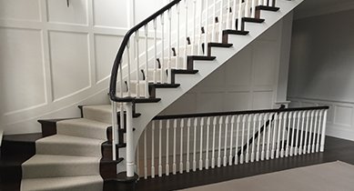 white stair runner