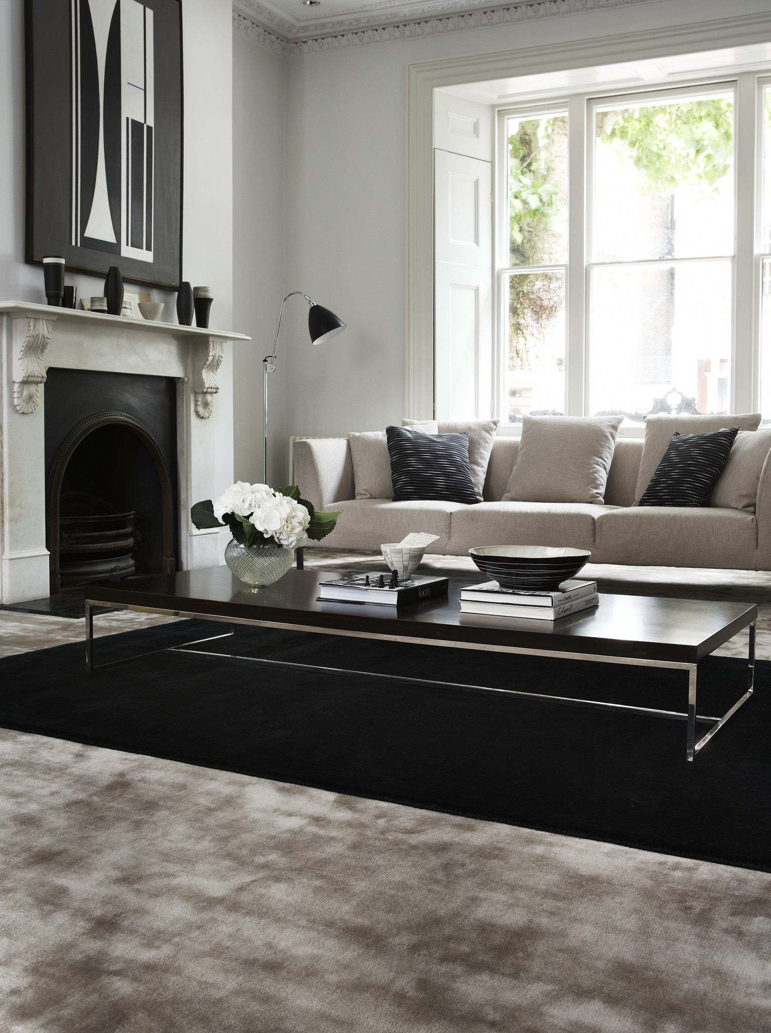 grey Sylka luxury carpet in living room