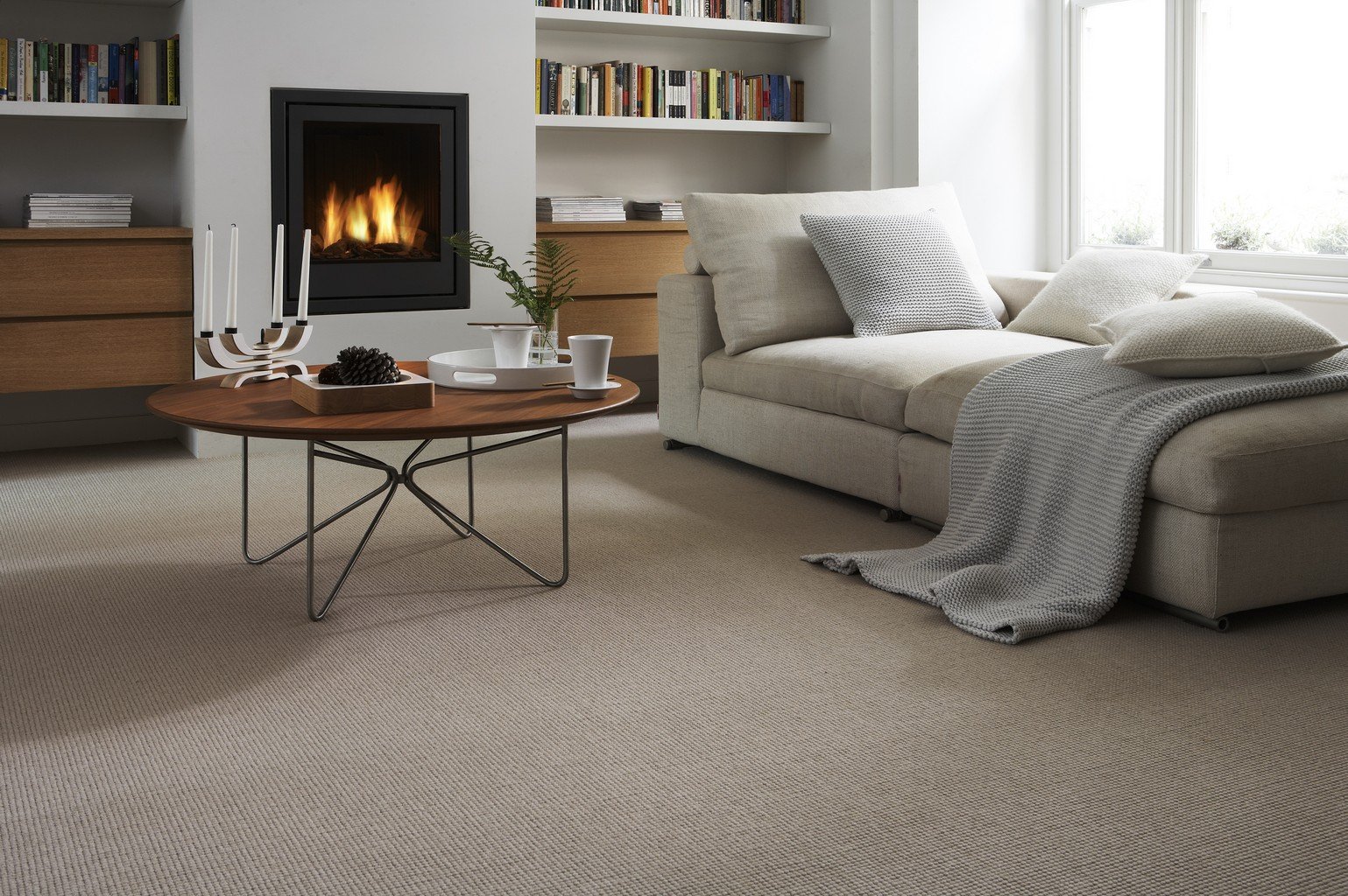 luxury carpet in modern scandi living room