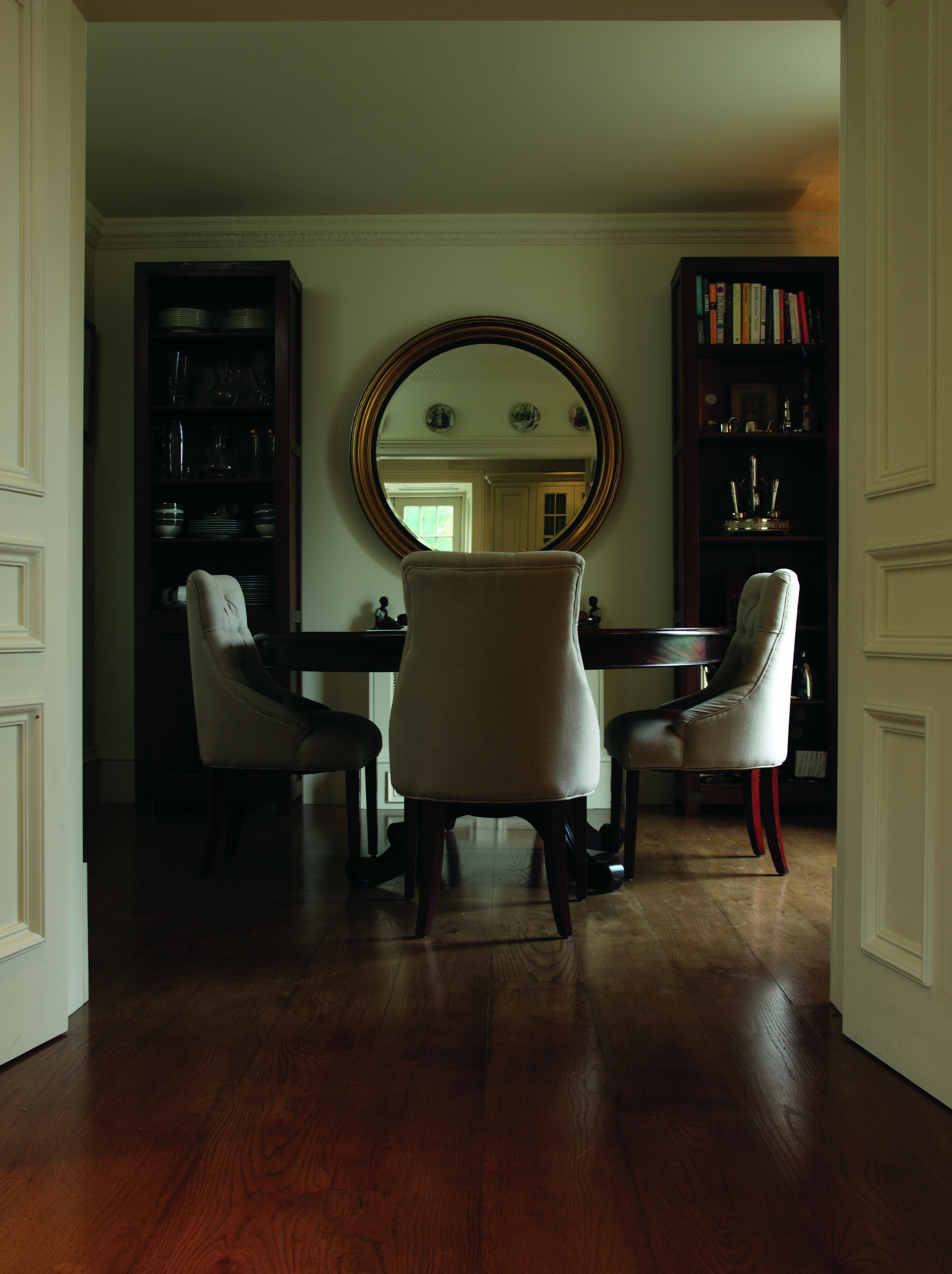 luxury wood flooring in dining room