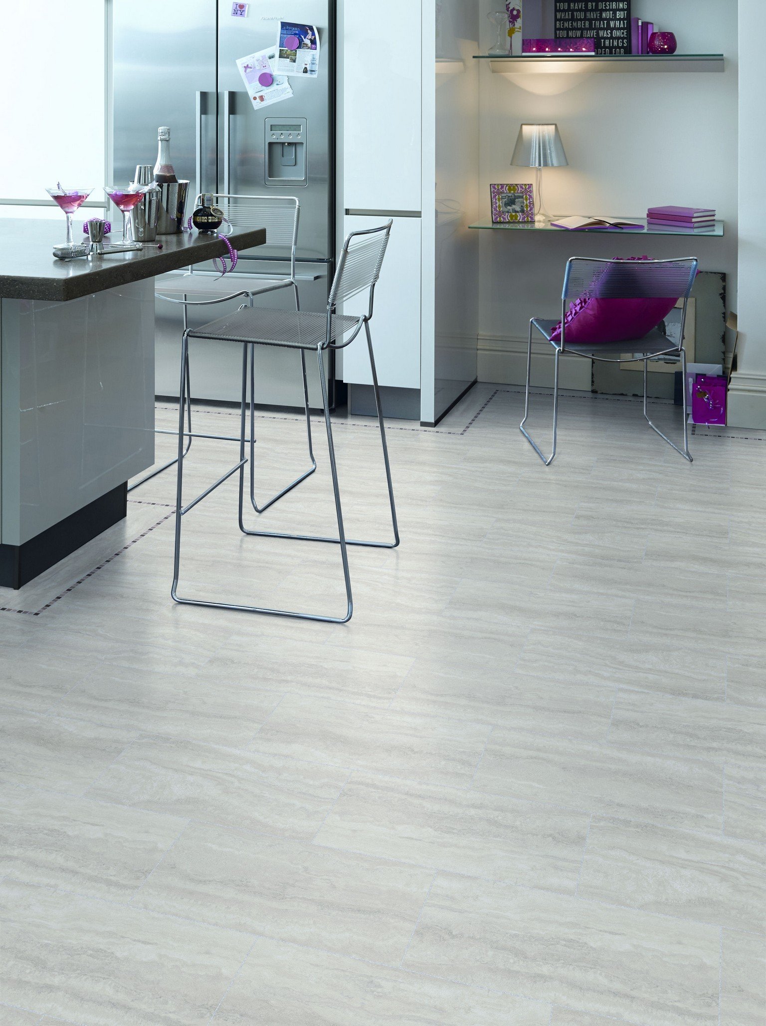 luxury vinyl amtico flooring in modern kitchen