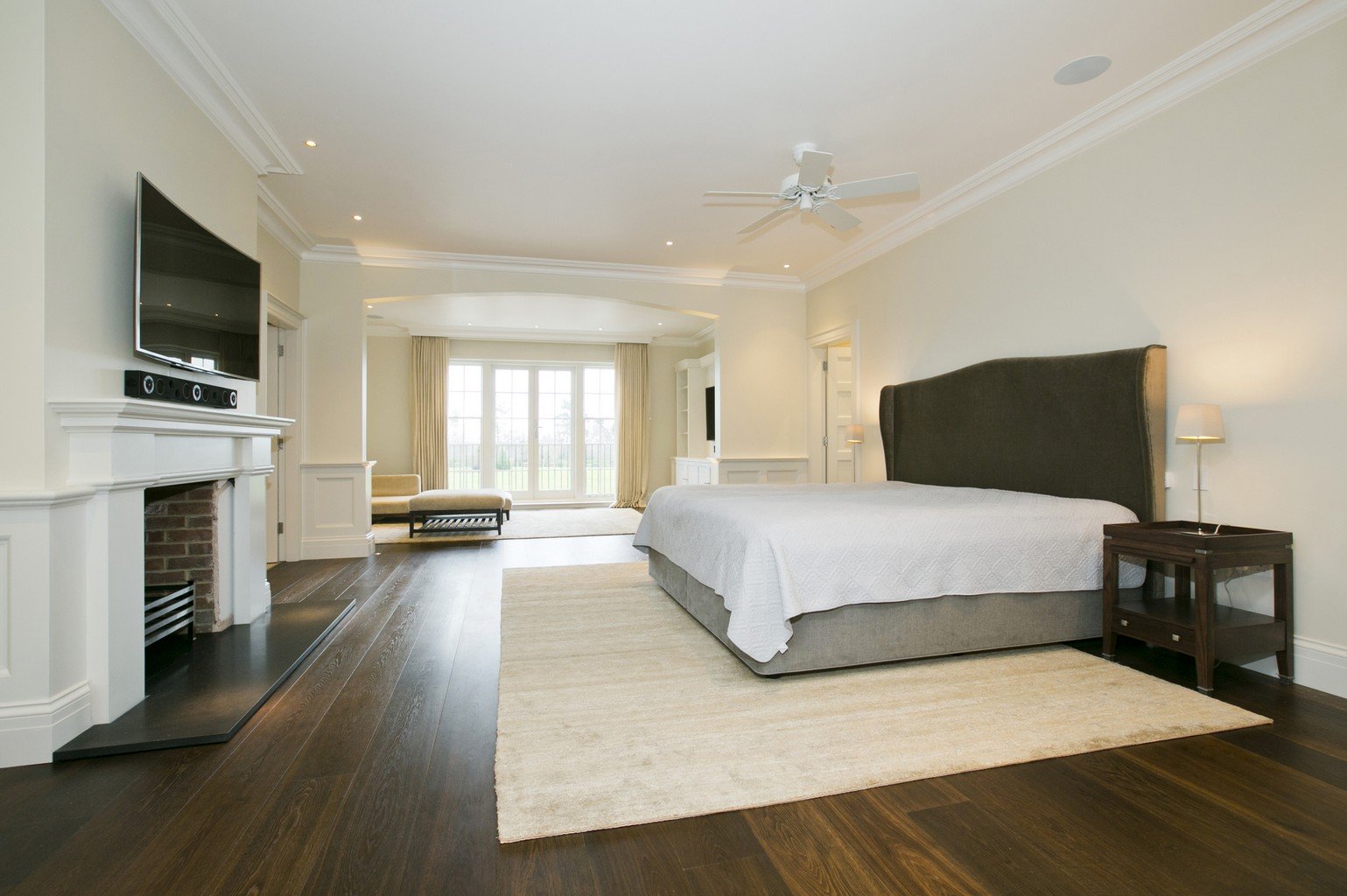 luxury wood flooring in master bedroom